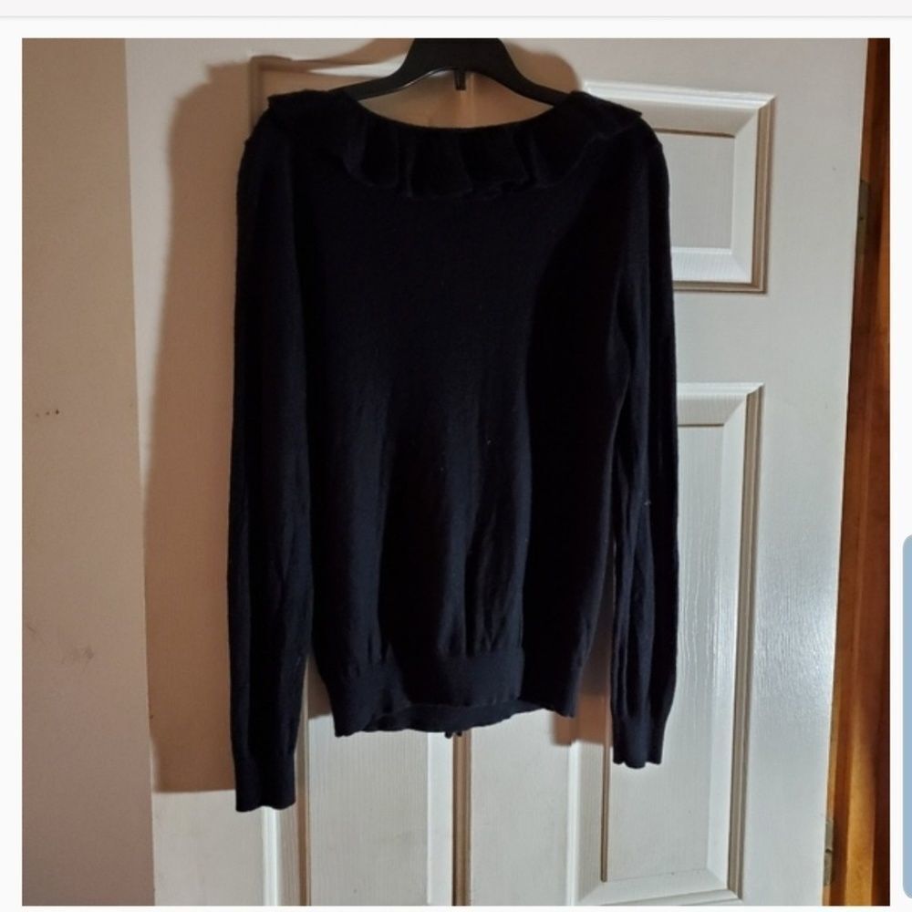 Dana Buchman black silk cashmere blend sweater - Picture 2 of 6